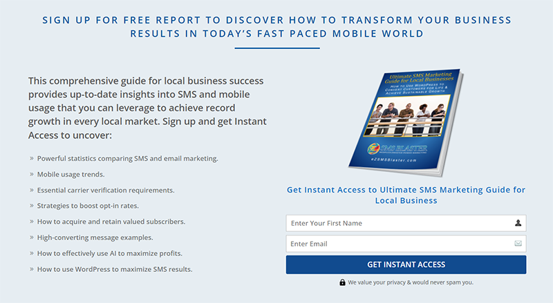 Landing Page with opt-in Form