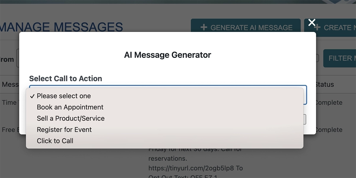 AI Call to Action Choices