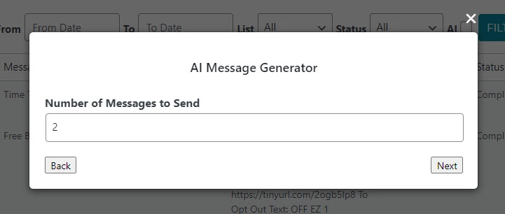 AI Number of Messages to Send