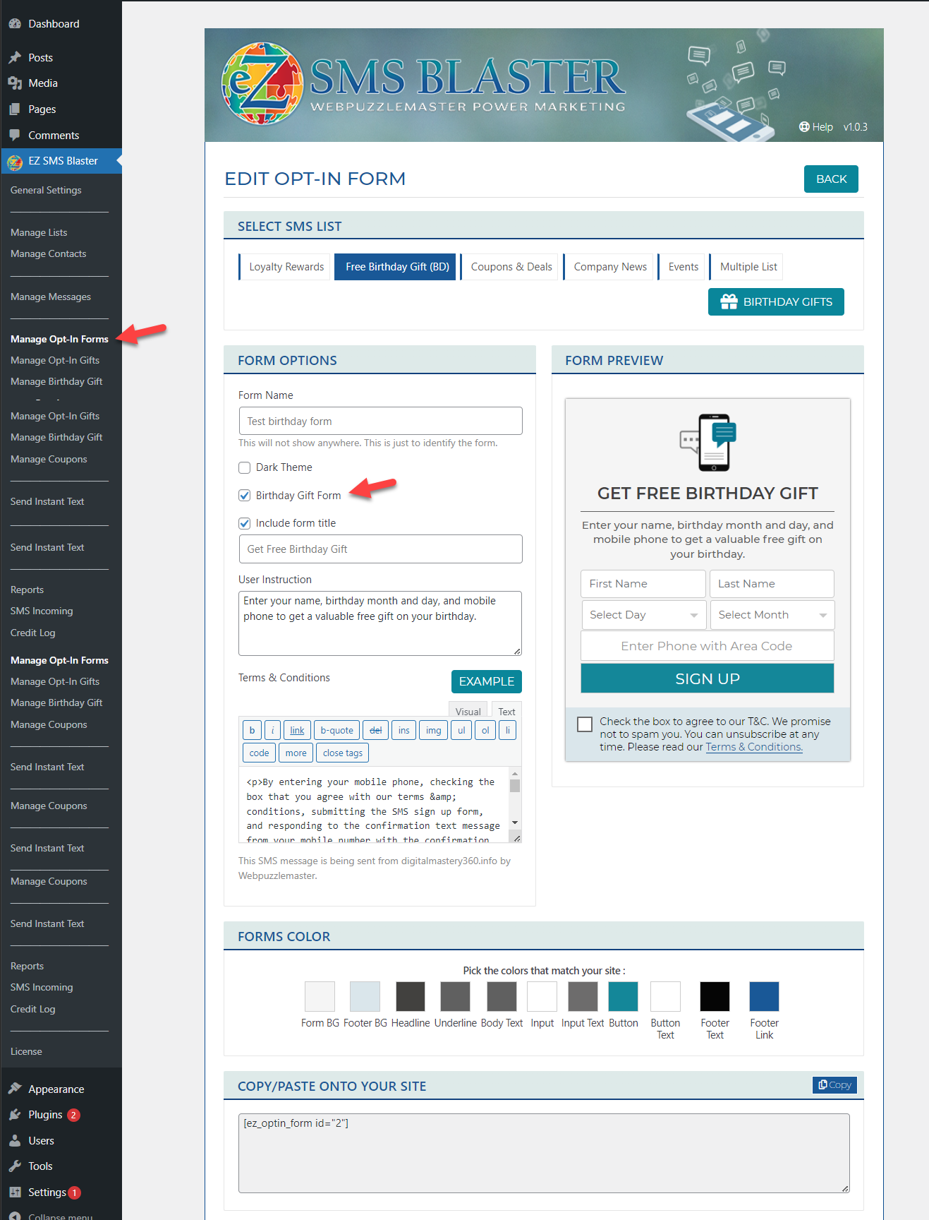 Birthday Opt-in Form